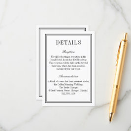 Cartão De Informações Informações sobre Casamento de Código QR preto e b