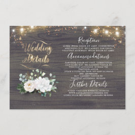 Cartão De Informações Informações sobre Casamento de País Russo Floral B