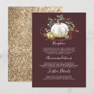 Cartão De Informações Informações sobre Casamento de Pumpkin Dourado e B