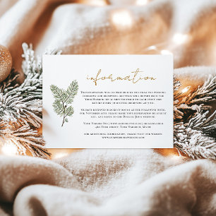 Cartão De Informações Informações sobre Casamentos de Pine Cone Verde e