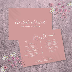 Cartão De Informações Informações sobre detalhes de casamento da assinat