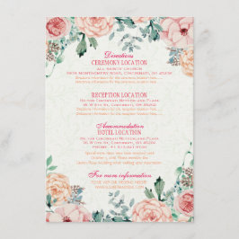 Cartão De Informações Informações sobre Detalhes de Casamento Floral Chi