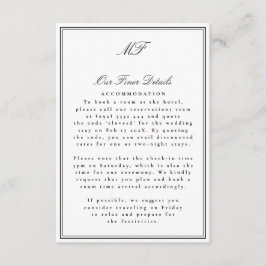 Cartão De Informações Informações sobre Detalhes do Casamento Branco Tux