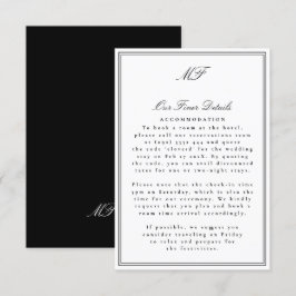 Cartão De Informações Informações sobre Detalhes do Casamento Branco Tux