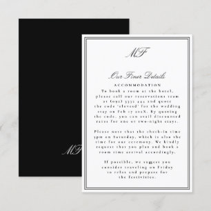 Cartão De Informações Informações sobre Detalhes do Casamento Branco Tux
