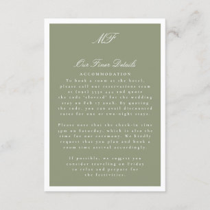 Cartão De Informações Informações sobre Detalhes do Casamento de Sage Fo