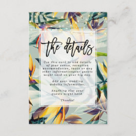 Cartão De Informações informações sobre detalhes do casamento floral da