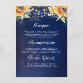 Cartão De Informações Informações sobre Detalhes do Casamento Rústico do