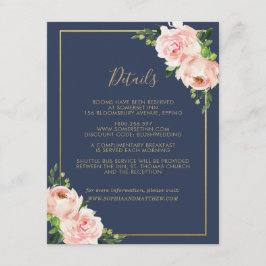 Cartão De Informações Informações sobre Detalhes do Convidado do Blush F