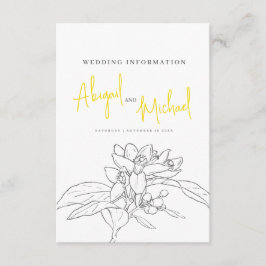 Cartão De Informações Informações sobre o convidado de casamento do Lemo