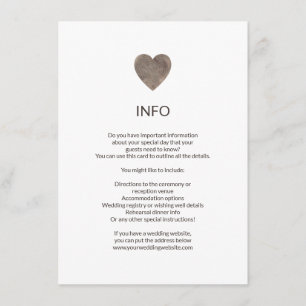 Cartão De Informações Informações sobre o coração da madeira russa /