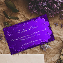 Cartão De Informações Informações sobre o Site do Casamento Púrpura Clás