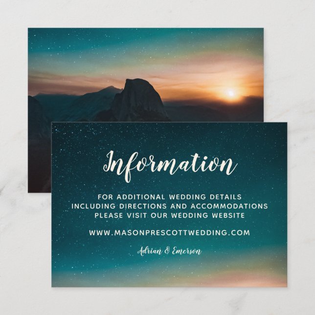 Cartão De Informações Informações sobre o site do Night Sky Galaxy Mount (Frente/Verso)