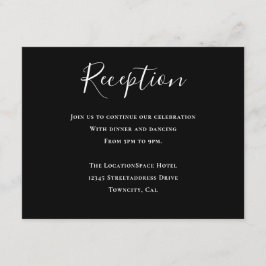 Cartão De Informações Informações sobre recepção de tipografia negra