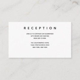 Cartão De Informações Informações sobre Recepção Pequena Branca Preta pa