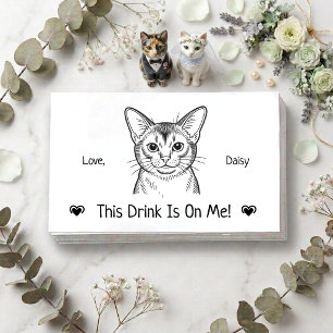 Cartão De Informações Ingresso de Bebida de Casamento de Gato Personaliz
