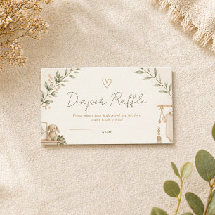 Cartão De Informações Ingressos da Rifa de Fraldas da Boho Nesting Party