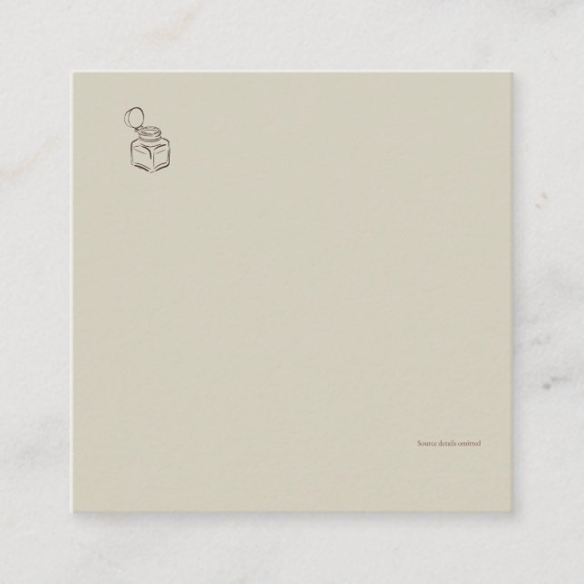 Cartão De Informações Ink Pot-Forgotten Archive- Minimalist  (Frente)