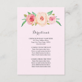 Cartão De Informações Inserir Direção de Casamento Rosa-Esbranquiçada