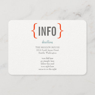 Cartão De Informações Inserto de Casamento Alegria Moderna