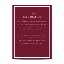 Cartão De Informações Inserto de casamento Brushed Overlay