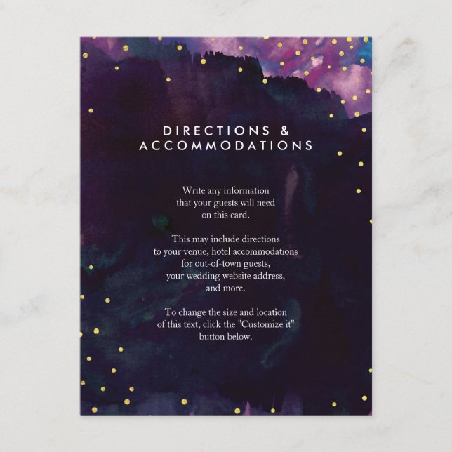 Cartão De Informações Inserto de Casamento com Aquarela Preta Moderna Ab (Frente)