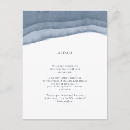 Cartão De Informações Inserto de Casamento com Efeito Ombre Azul Xisto e