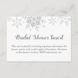 Cartão De Informações Inserto de Chá de Noiva Flocos de Neve Winter Wond