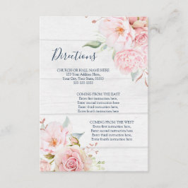 Cartão De Informações Inserto de Direção de Casamento Floral Rústico de