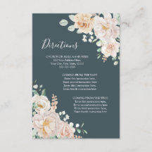 Inserto de Direção de Casamento Floral Vintage Azu