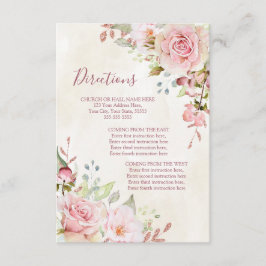 Cartão De Informações Inserto de Direção de Casamento Floral Vintage Pri