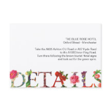 Inserto de Direções de Casamento Floral Retro Mode