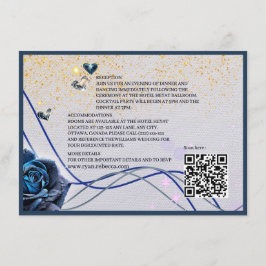 Cartão De Informações Inserto de Enclausuramento Navy Silver Gold C com