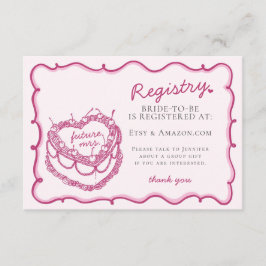 Cartão De Informações Inserto de Registro de Bolo de Cereja Coquete com 