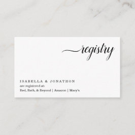 Cartão De Informações Inserto de Registro Minimalista / Enclosure de Con