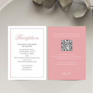 Cartão De Informações Inserto de Resposta de Casamento QR com Caligrafia