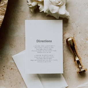 Cartão De Informações Instruções de Casamento Minimalista Formal Elegant