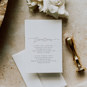 Cartão De Informações Instruções de Casamento Minimalista Simples Cinza
