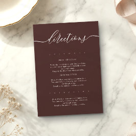 Cartão De Informações Instruções de Casamento Simples Marrom Chocolate