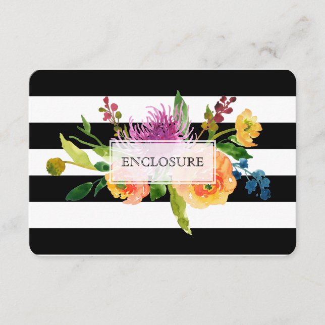 Cartão De Informações Instruções de PixDezines mitzvah/DIYstripes/floral (Frente)