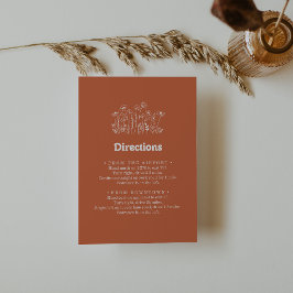 Cartão De Informações Instruções Mínimas de Casamento de Flores Silvestr