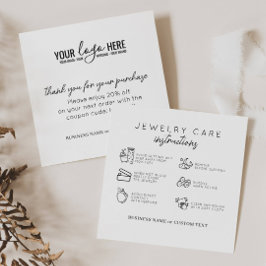 Cartão De Informações Instruções para o Na moda JewelCare Logotipo comer