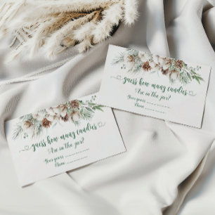 Cartão De Informações Inverno evergreen adivinha quantas canetas