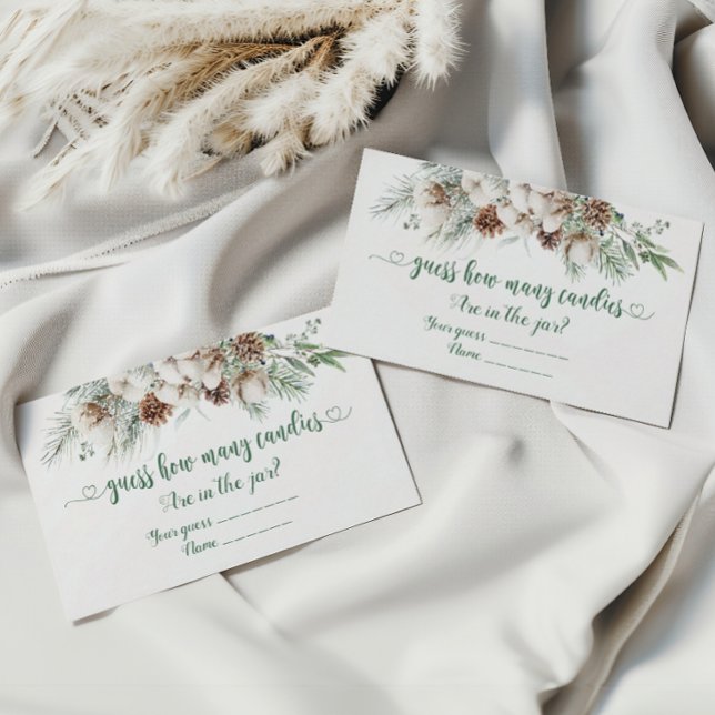 Cartão De Informações Inverno evergreen adivinha quantas canetas (Criador carregado)