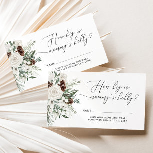 Cartão De Informações Inverno verde o tamanho da barriga de mamãe