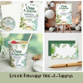 Cartão De Informações Invit do primeiro aniversario do Dinossauro Um-A-S