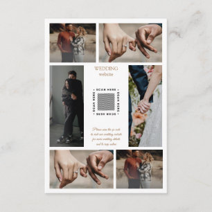 Cartão De Informações Invólucro de Casamento da Colagem de Fotos Elegant
