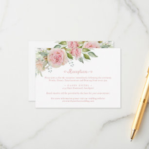 Cartão De Informações Invólucro de Casamento Floral Rosa