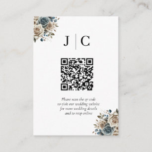 Cartão De Informações Invólucro de Código QR Minimalista com Grama das P