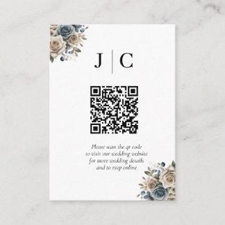 Cartão De Informações Invólucro de Código QR Minimalista com Grama das P